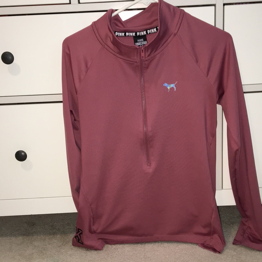 VS Pink 3/4 zip long sleeve sweatshirt